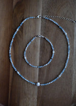 Load image into Gallery viewer, Aquamarine &amp; Fresh Water Pearl Set
