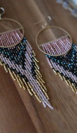 Load image into Gallery viewer, Copper &amp; Teal Circle Fringe
