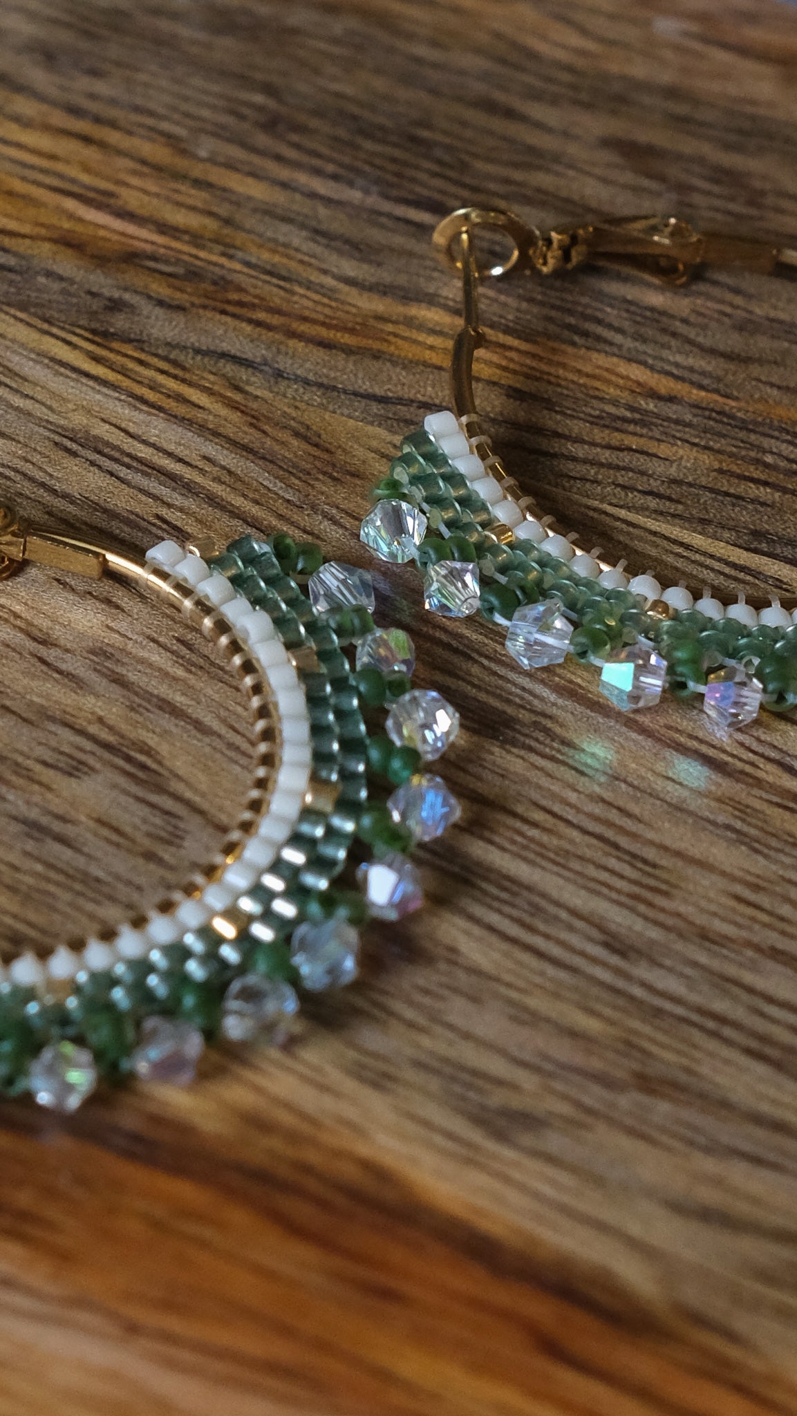 Emerald Crystal Hoops