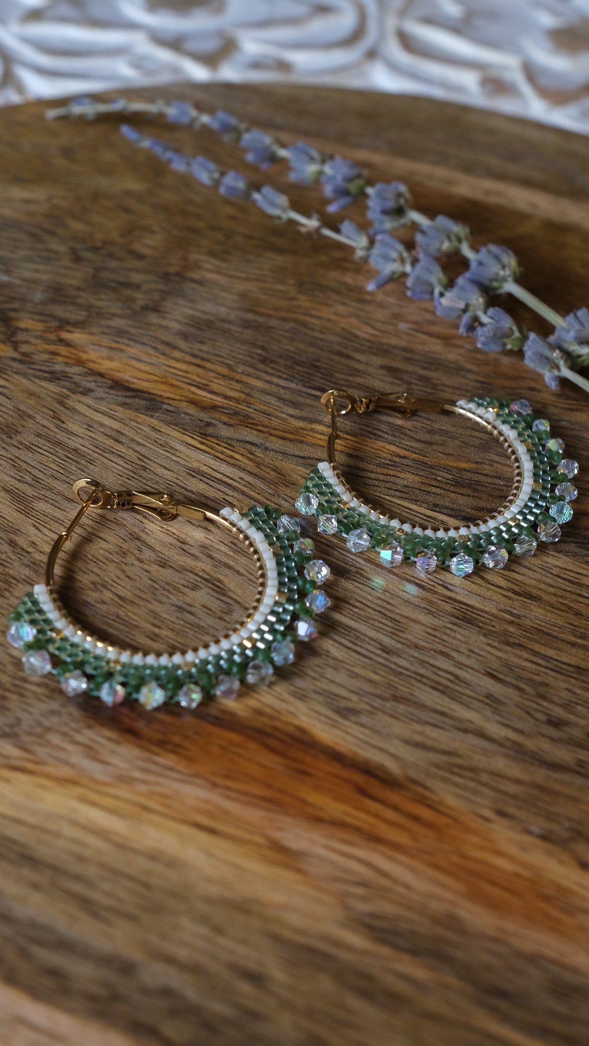 Emerald Crystal Hoops