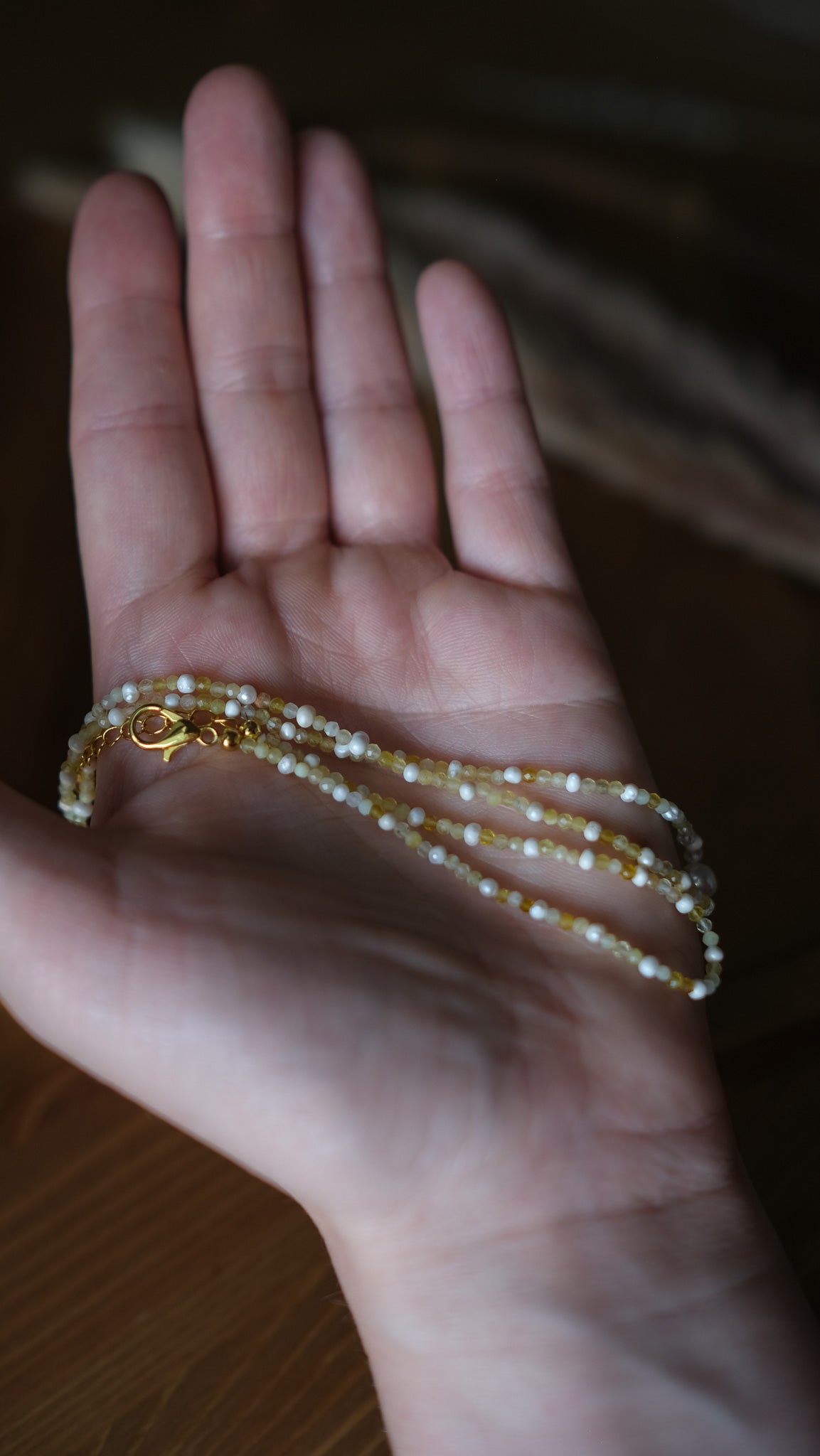 Natural Yellow Opal & Pearl Set