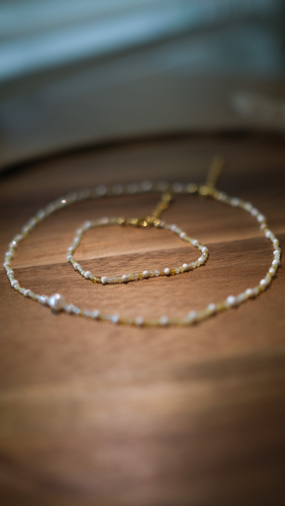 Natural Yellow Opal & Pearl Set