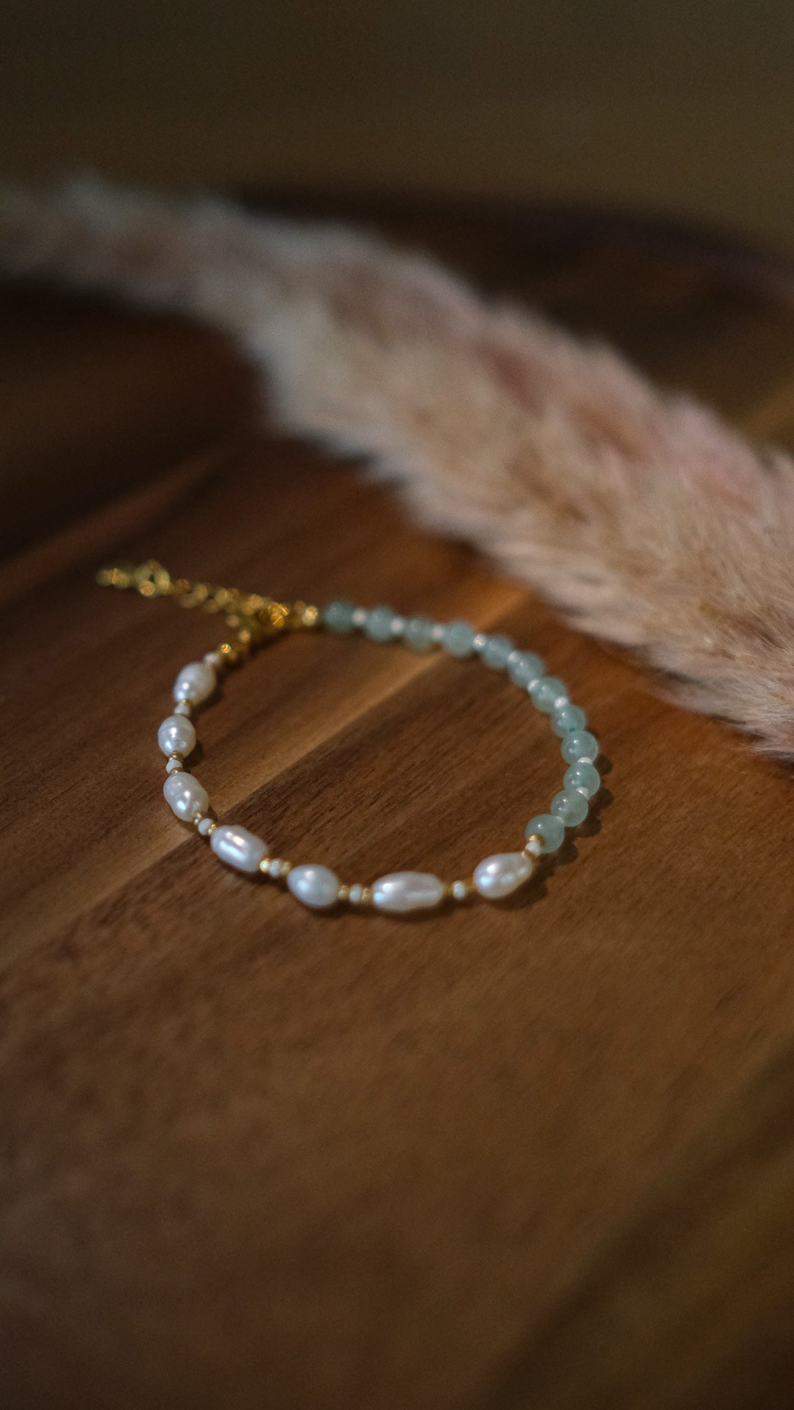 Green Adventurine & Pearl Bracelet