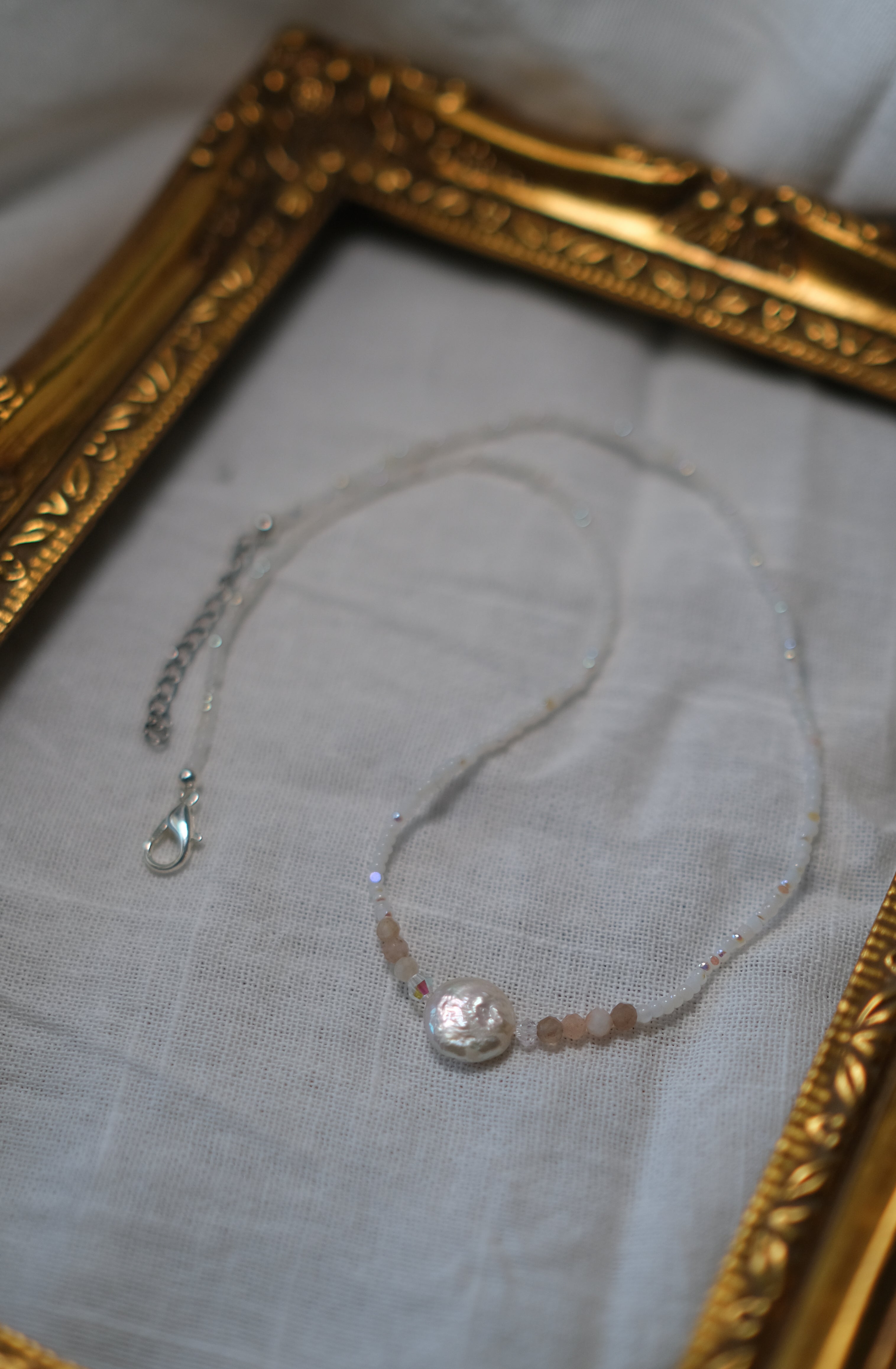 Freshwarer Pearl & Quartz Choker